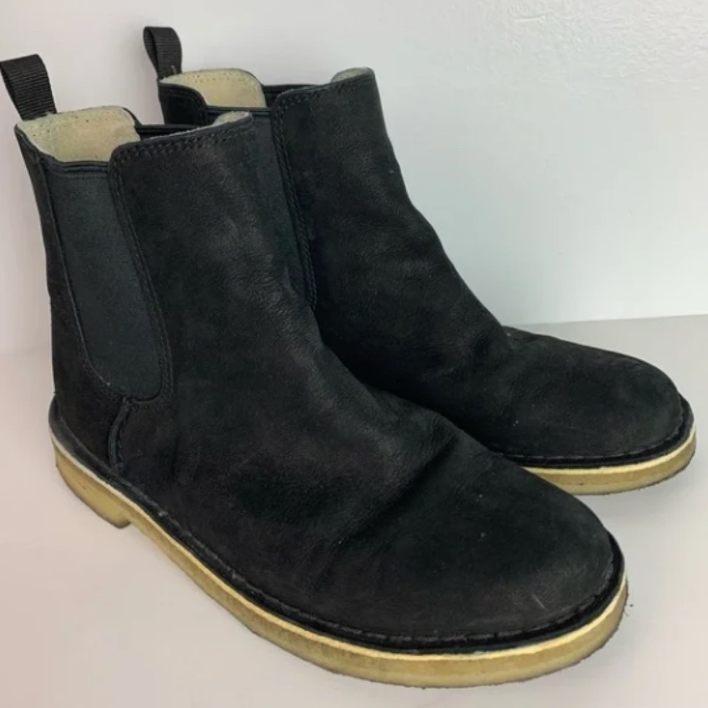 Clark Suede Ankle Boots Black Size 8